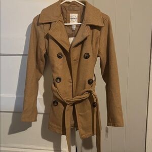 Elegant Brown Double-Breasted Trench Coat